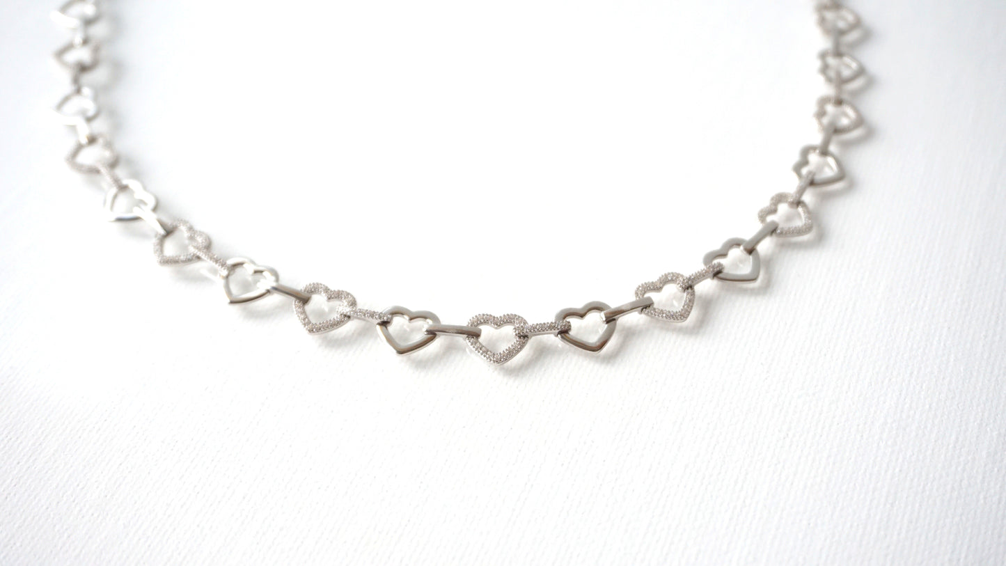 Collier Eternity LOVE, Sterlingsilber (925) mit Zirkon facettiert