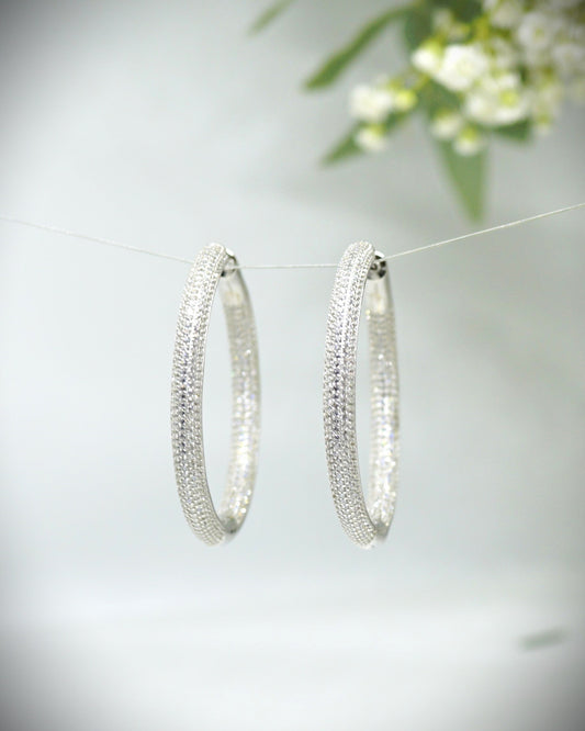 Creolen in Sterlingsilber (925) voll mit Zirkon facettiert