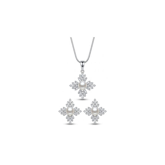 Aurora Schmuckset mit Perlenkette und Ohrsteckern – Ansicht 2