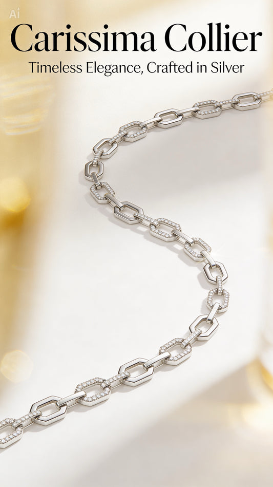 Damen Silberkette Carissima – Zirkonia & lateinische Liebe | NM LOVE Kollektion