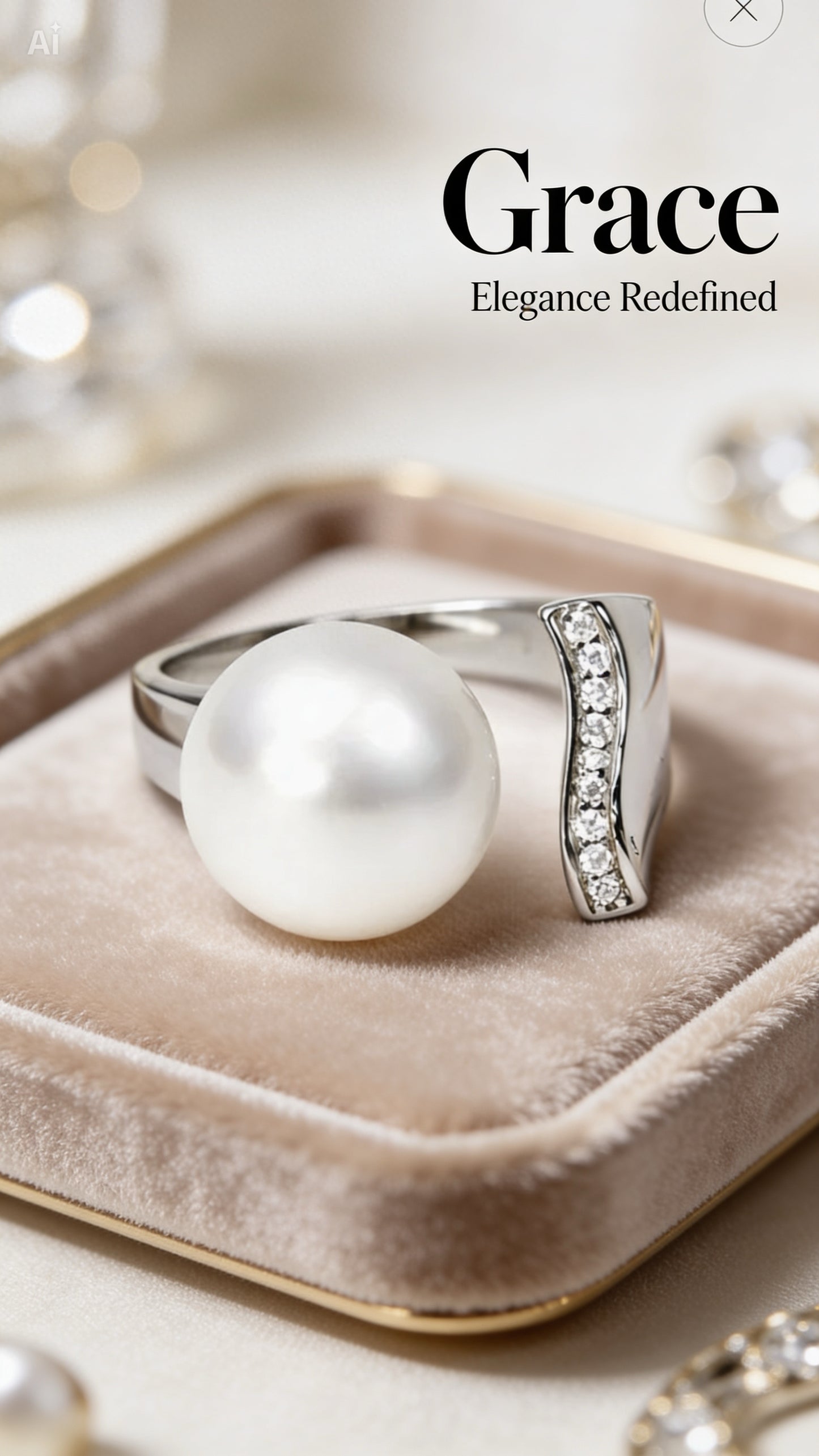 Grace – Eleganter Süßwasserperle Ring, NM in White Kollektion