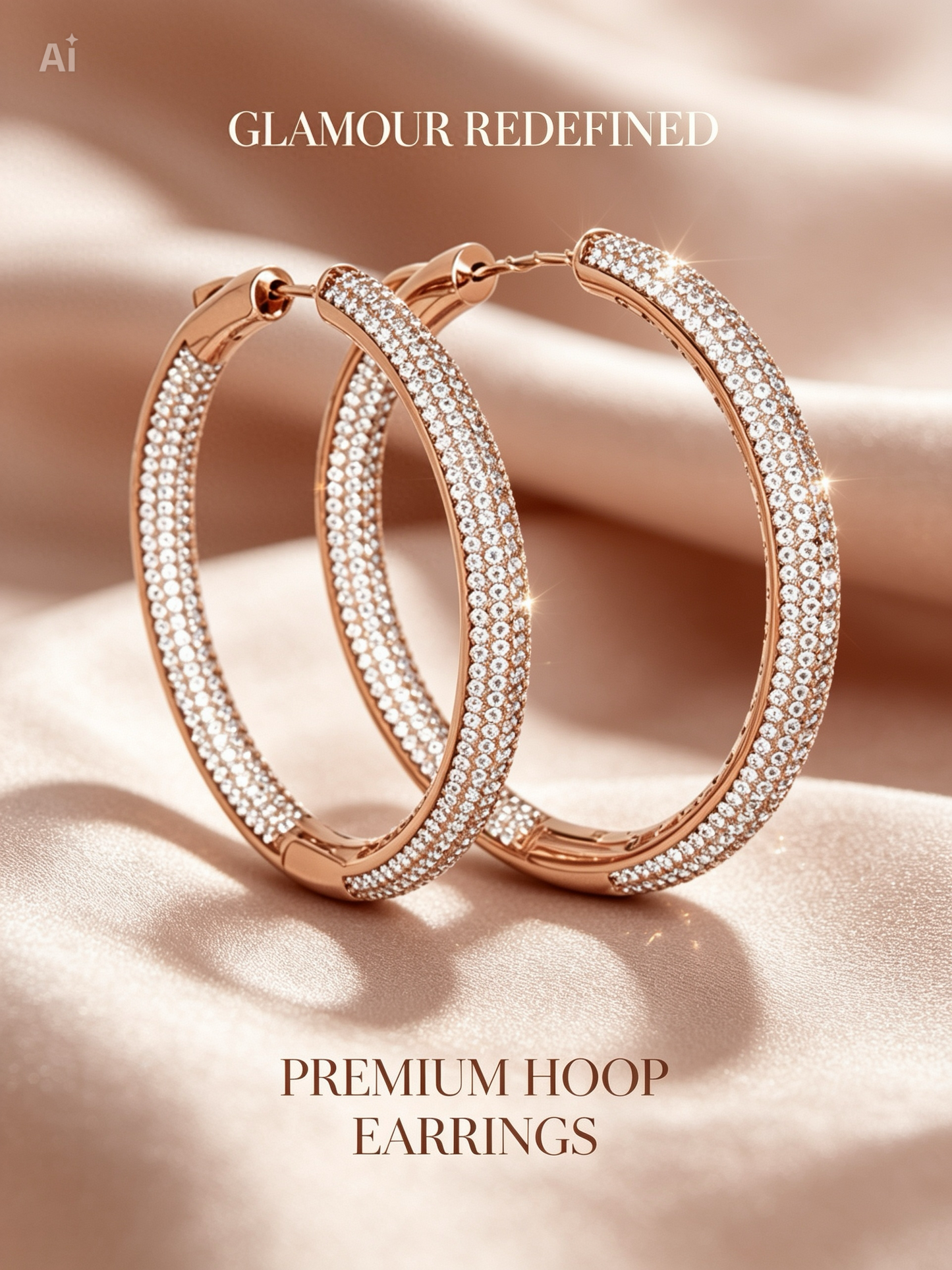 ALBA Creolen – 925 Silber rosévergoldet 14K, Pavé Zirkonia | Nina Marie