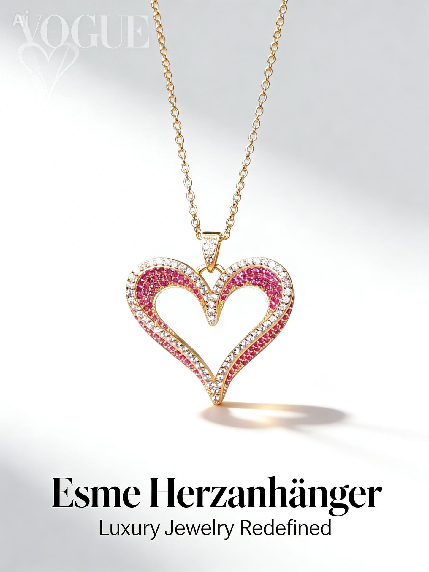 Damenkette Esme – Herzanhänger rosegold vergoldet | NM in L.O.V.E. Kollektion