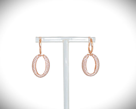 Ohrringen in Sterlingsilber(925) Rose vergoldet mit Zirkon