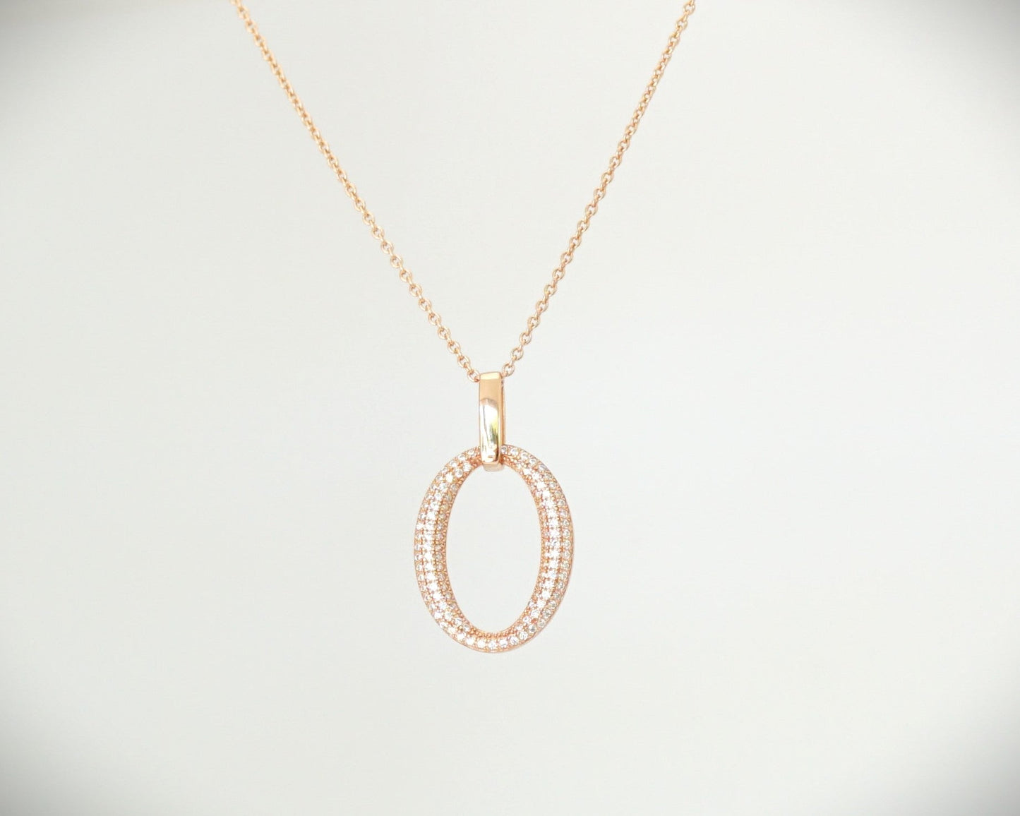 Damenkette mit Anhänger, Silber (925) Rose vergoldet mit Zirkon facettiert