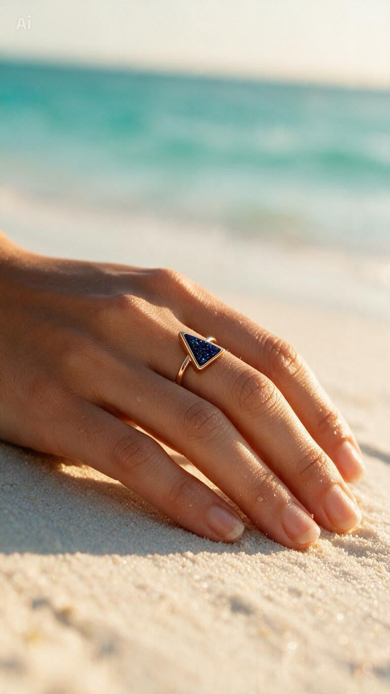 Stella Blu Ring mit blauem Druzy-Stein – Ansicht 4