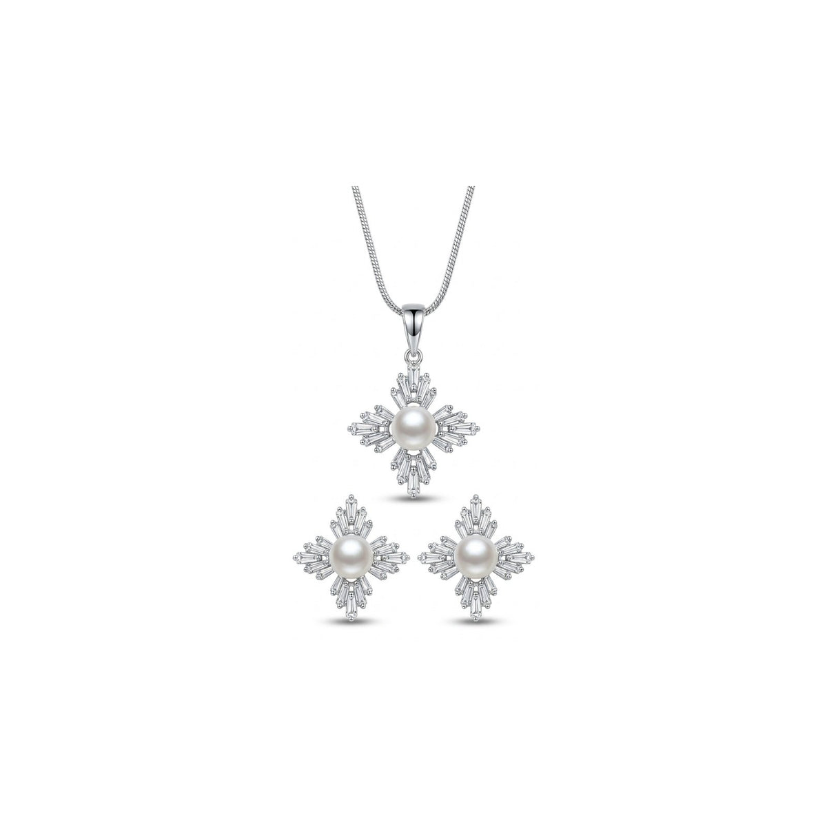 Aurora Schmuckset mit Perlenkette und Ohrsteckern – Ansicht 2