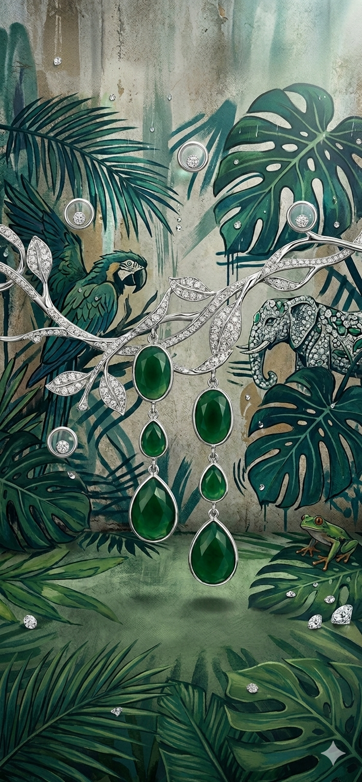 Amelia Jade Ohrringe NM – 925 Silber & Tiefgrüne Jade | Luxus-Schmuck