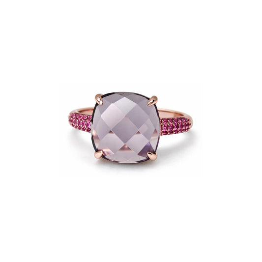 Estelle Rosa Ring 925 Silber rosévergoldet mit pinker Zirkonia