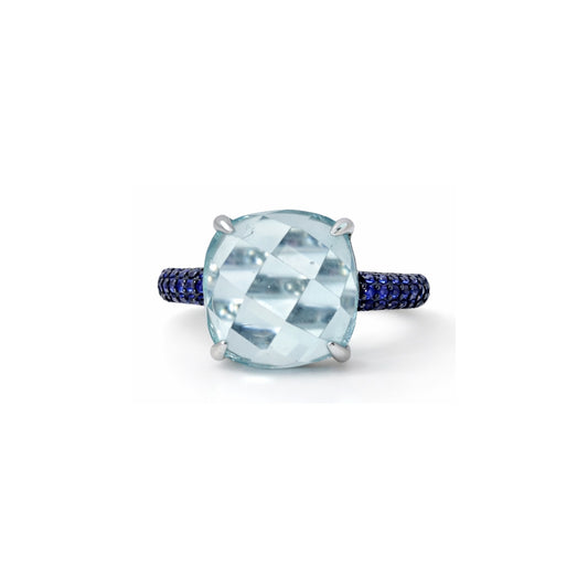 Estelle Zaffiro Ring 925 Silber mit blauer Zirkonia