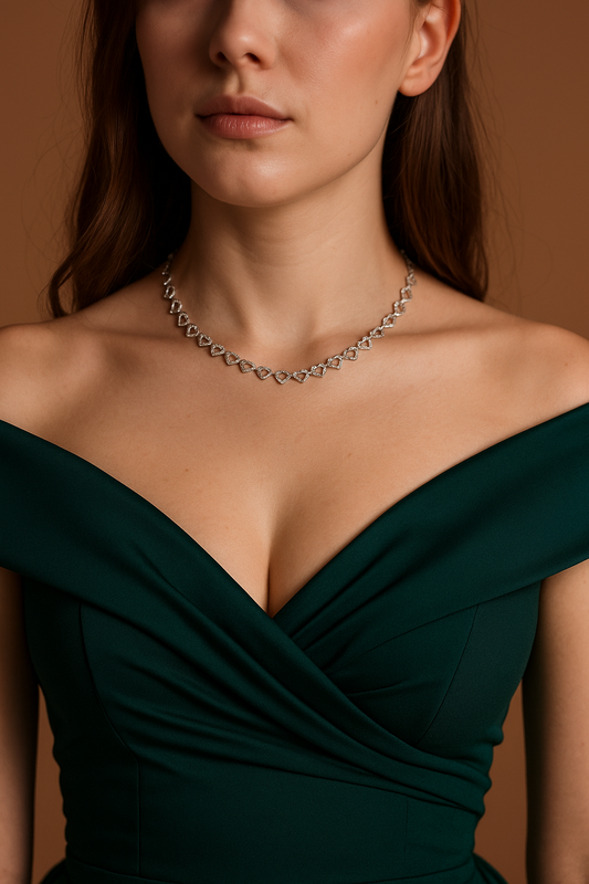 Damen Silbercollier Aeternia – Herzglieder & Zirkonia | NM in L.O.V.E. Kollektion