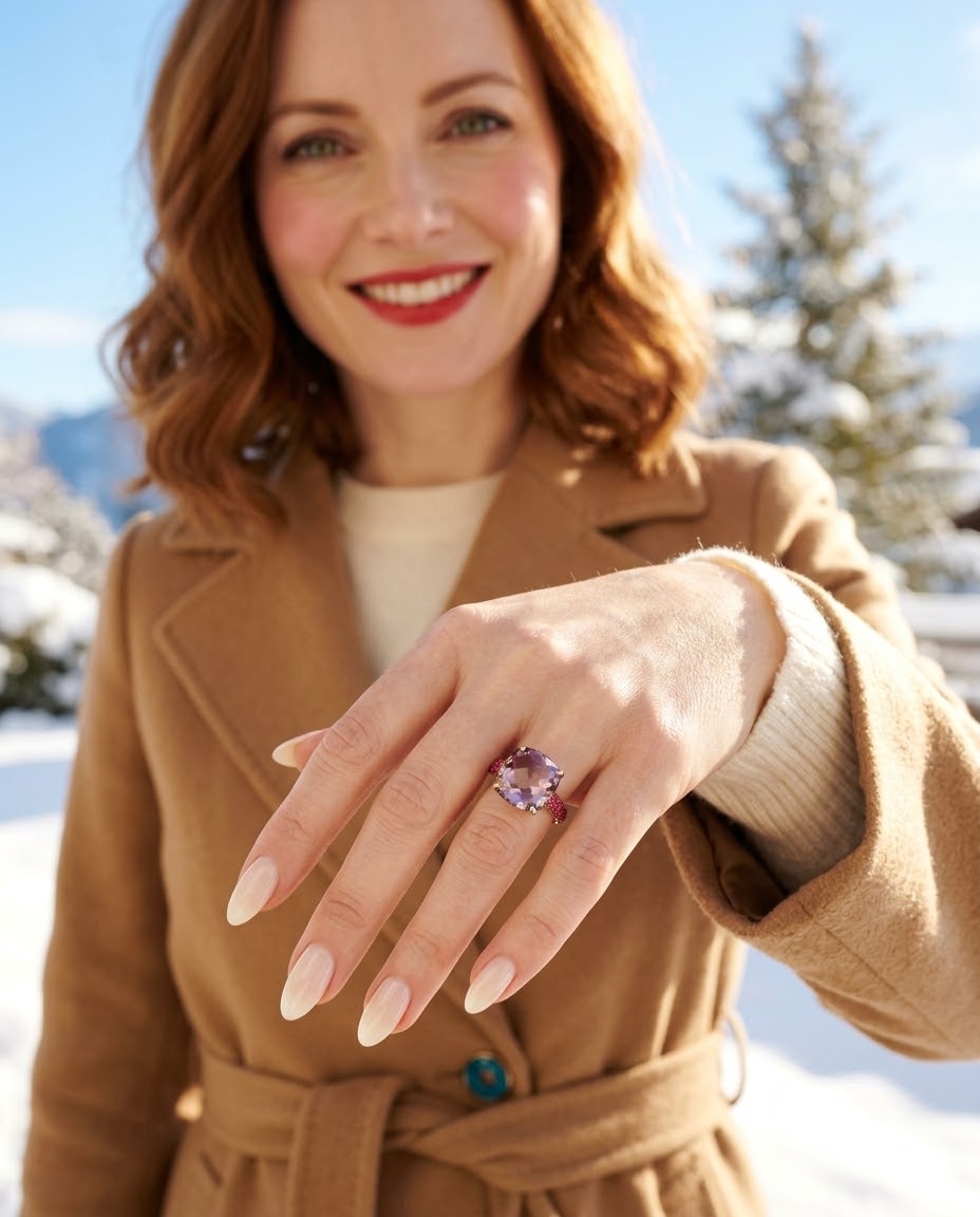 Estelle Rosa Ring rosévergoldet – Ansicht 2