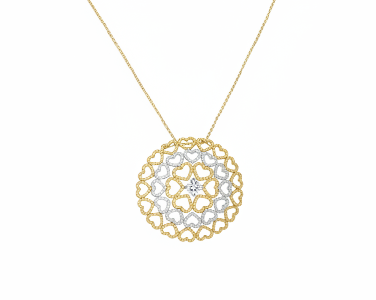 Damen Silberkette Cher – Herzanhänger Multicolor & Zirkonia | NM in L.O.V.E. Kollektion