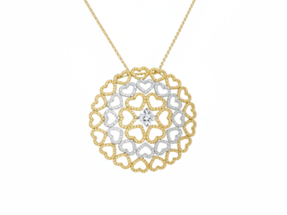 Damen Silberkette Cher – Herzanhänger Multicolor & Zirkonia | NM in L.O.V.E. Kollektion
