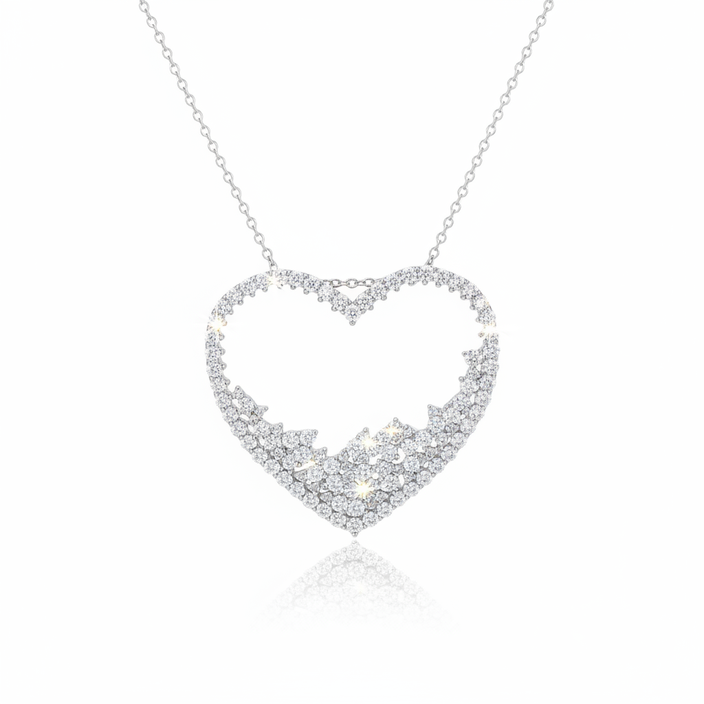 Damen Silberkette Mila – Herzanhänger mit Zirkonia | NM in L.O.V.E. Kollektion