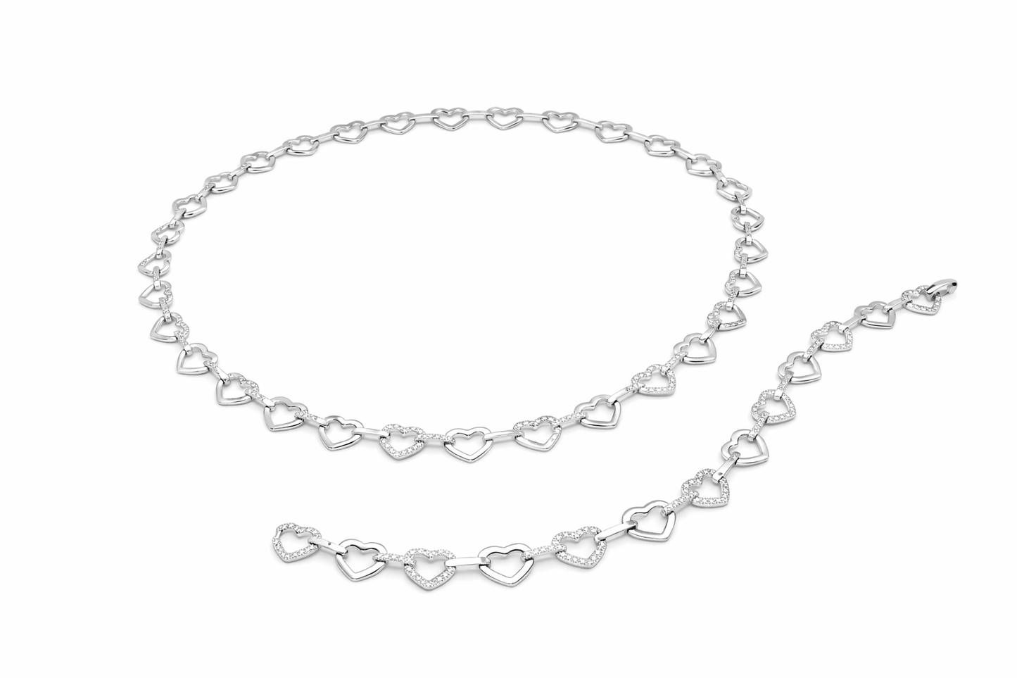 Damen Silberarmband Aeternia – Herzglieder & Zirkonia | NM in L.O.V.E. Kollektion