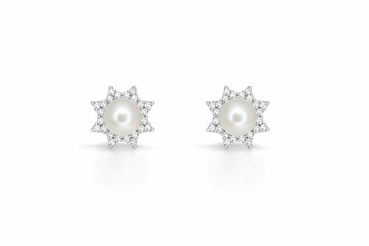 Lucia – Ohrstecker mit Süßwasserperle & Zirkon