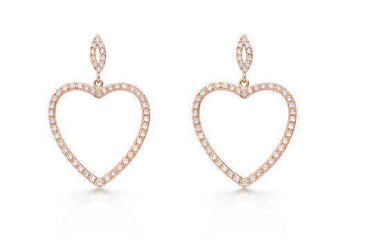 Herz-Ohrringe Julia – Rosévergoldet mit Zirkonia | NM in L.O.V.E. Kollektion