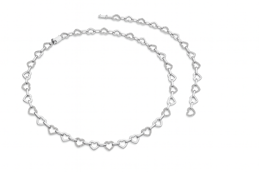 Damen Silbercollier Aeternia – Herzglieder & Zirkonia | NM in L.O.V.E. Kollektion