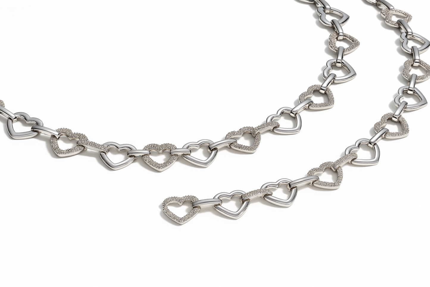 Damen Silbercollier Aeternia – Herzglieder & Zirkonia | NM in L.O.V.E. Kollektion