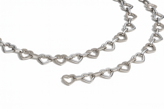 Damen Silberarmband Aeternia – Herzglieder & Zirkonia | NM in L.O.V.E. Kollektion