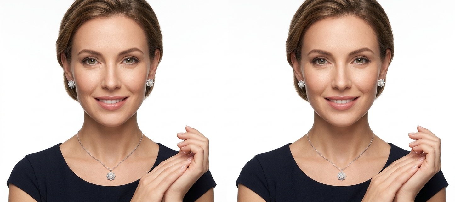 Lucia Set – Halskette & Ohrstecker mit Süßwasserperle & Zirkonia