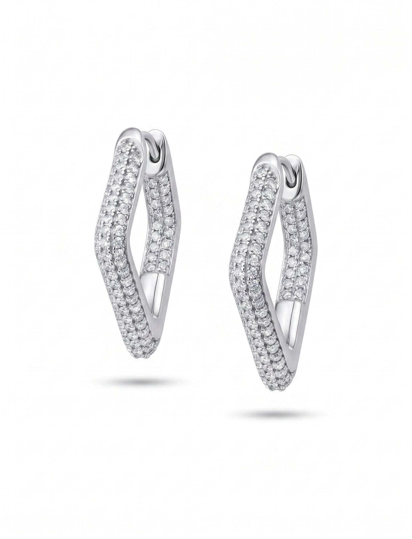 LYRA Creolen aus 925 Sterling Silber – Luxus Ohrringe mit klaren Zirkonia | NM MEGA Shine Kollektion