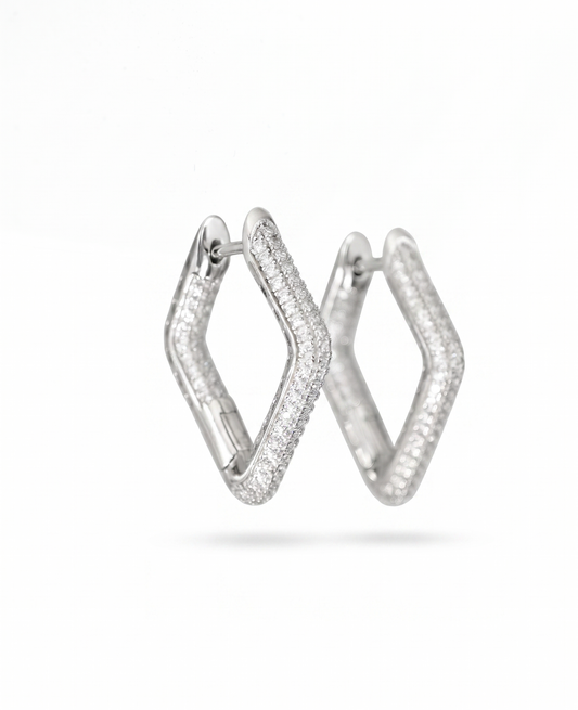 LYRA Creolen aus 925 Sterling Silber – Luxus Ohrringe mit klaren Zirkonia | NM MEGA Shine Kollektion