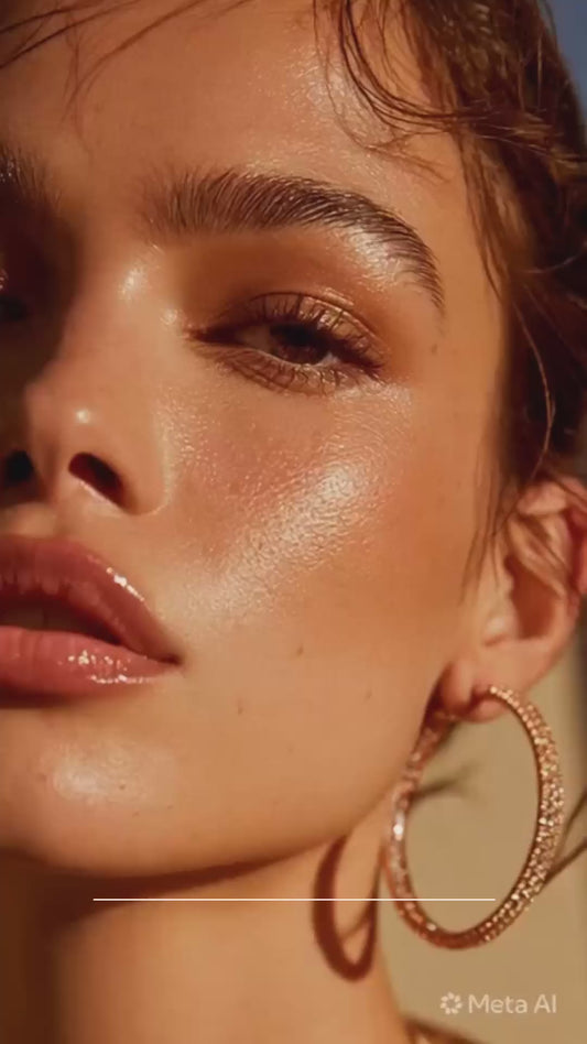 ALBA Creolen – 925 Silber rosévergoldet 14K, Pavé Zirkonia | Nina Marie